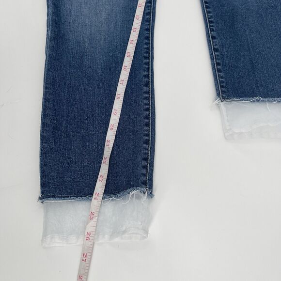 J Brand Womens Jeans Blue Size 27 Ruby Cropped Cigarette Gossamer Mesh Hem Denim - Picture 10 of 10